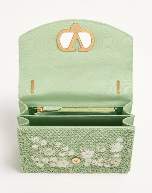 Valentino Garavani - Valentino Garavani Vain Medium Embroidered Shoulder Bag - Light Green - Woman - Shoulder Bags